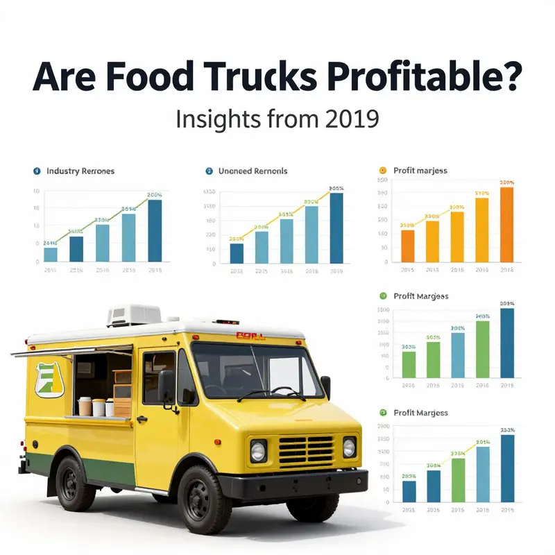 Food trucks compete in a vibrant urban setting, illustrating the challenges of high competition.