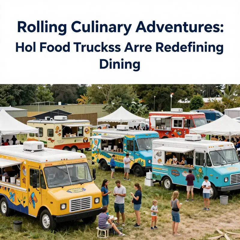 A lively food truck environment showcasing unique culinary delights that captivate customers.