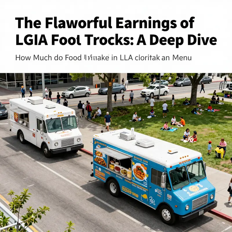 A bustling scene of food trucks in Los Angeles, reflecting the vibrant food truck culture and its potential earnings.