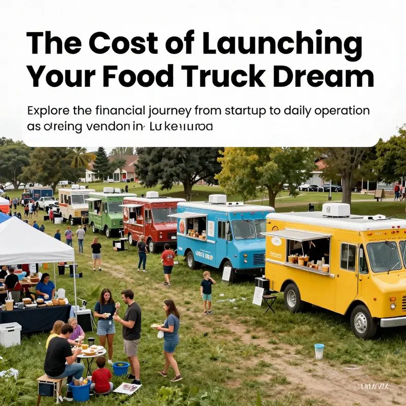 A lively food truck festival showcasing various trucks and happy customers enjoying delicious food.