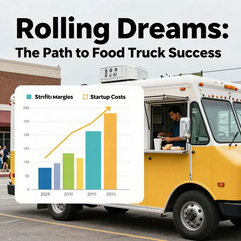 Customers line up at a food truck, illustrating the energy and trends essential for business success.