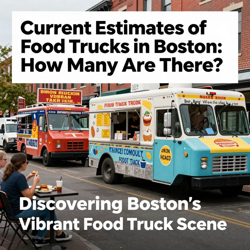 A lively street in Boston filled with diverse food trucks, reflecting the city’s vibrant culinary culture.