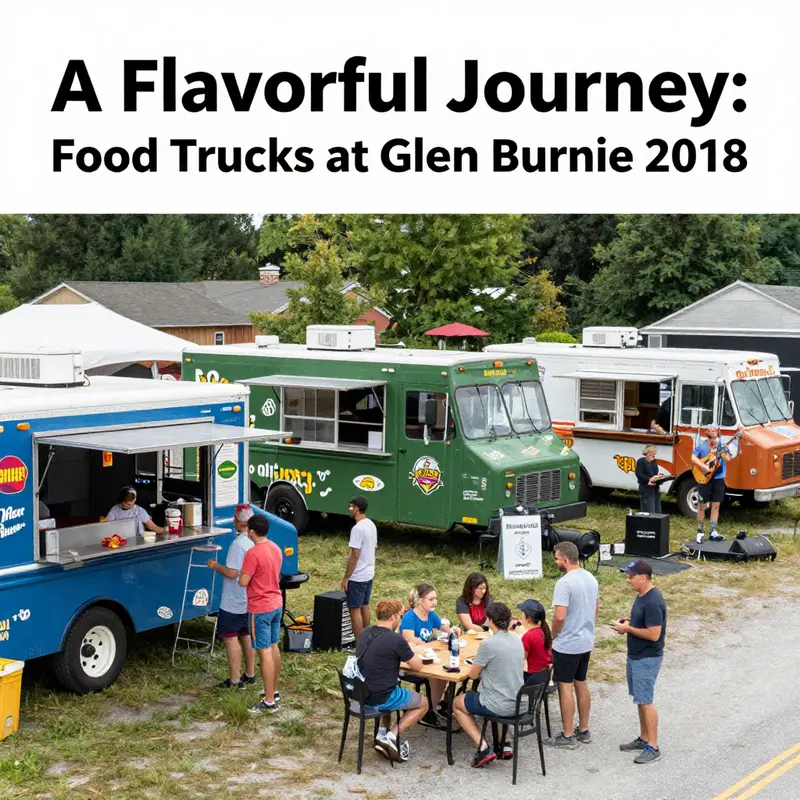 A bustling food truck festival scene in Glen Burnie, with vibrant food options and community engagement.