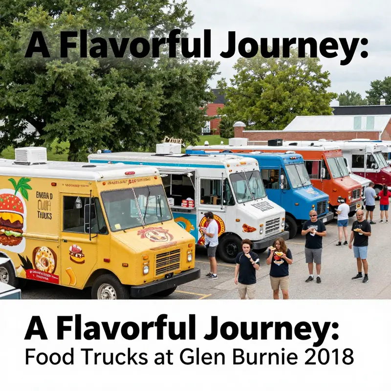 Food trucks lining the streets of Glen Burnie during a vibrant event in 2018.