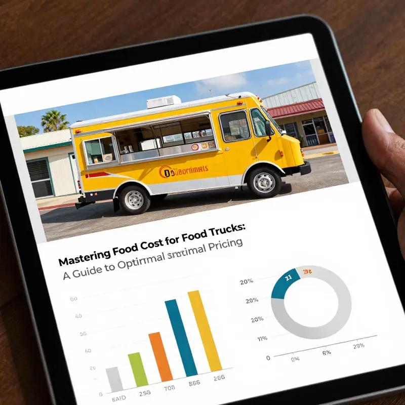Visual representation of the ideal food cost percentage range for food trucks.