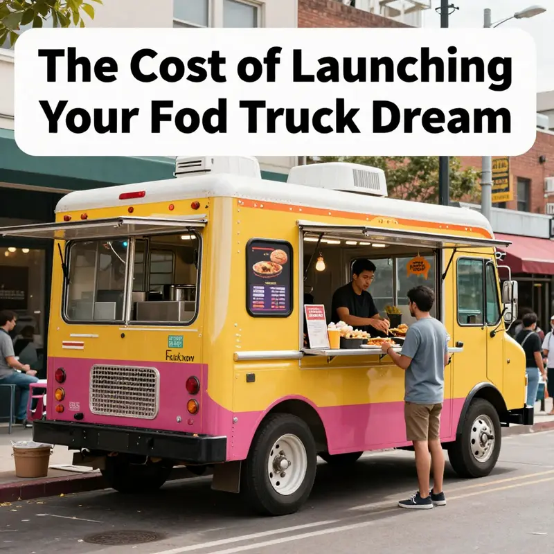 A vibrant food truck ready for business, representing the initial investments required to start.