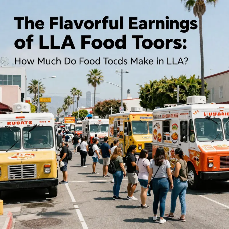A bustling scene of food trucks in Los Angeles, reflecting the vibrant food truck culture and its potential earnings.
