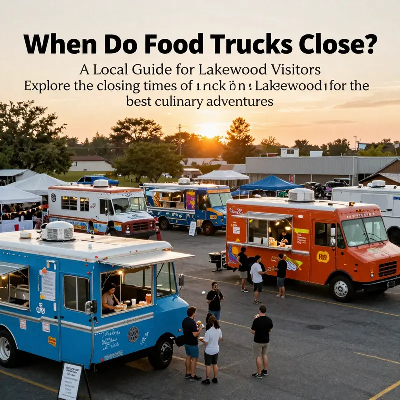 A colorful array of food trucks at a Lakewood event, showcasing the community's engaging street food culture.
