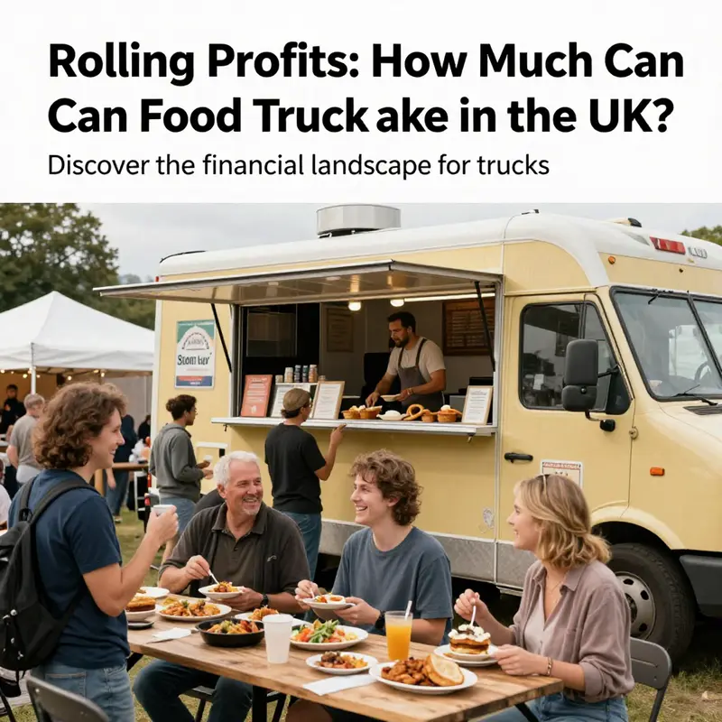 A lively scene at a food truck festival with customers enjoying meals from different food trucks, capturing the community spirit and vibrant atmosphere.