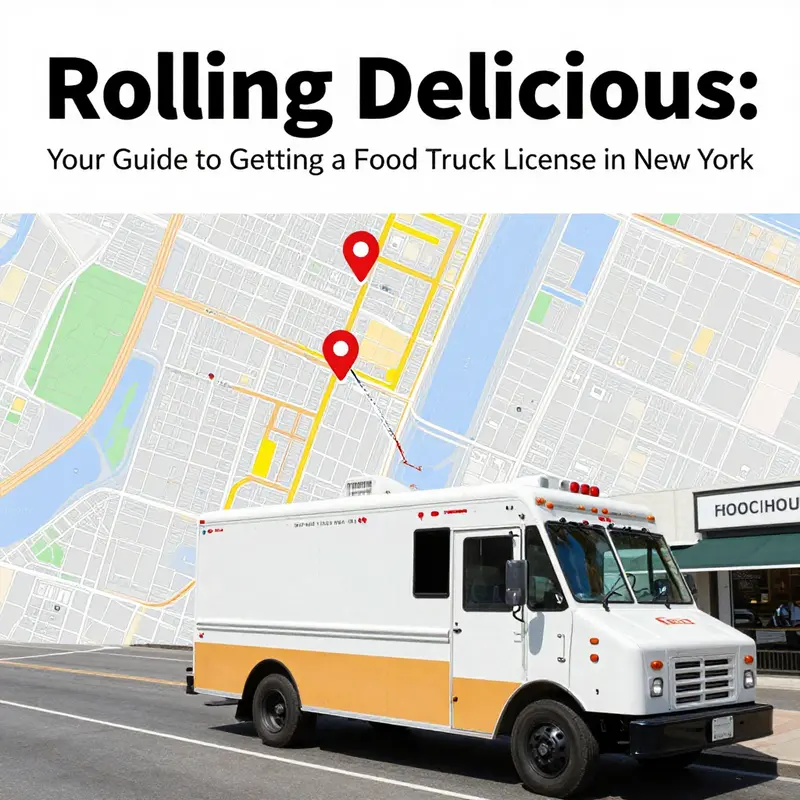 Diverse food trucks parked on a busy street, representing the vibrant food culture of NYC.