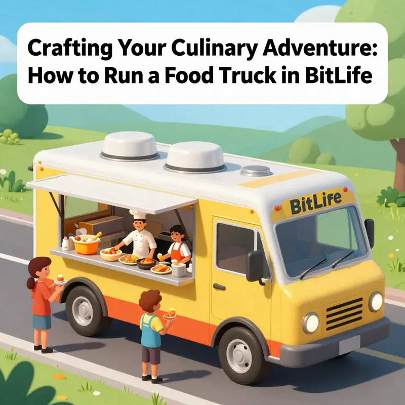 A BitLife character getting ready to launch their food truck, filled with enthusiasm.