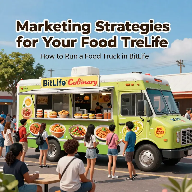 A BitLife character getting ready to launch their food truck, filled with enthusiasm.