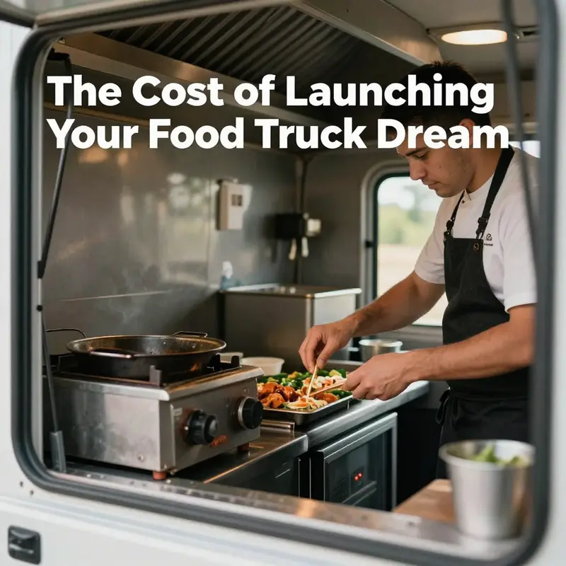 A vibrant food truck ready for business, representing the initial investments required to start.