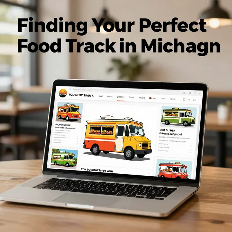 A visual overview of the online platforms where aspiring food truck operators can browse listings in Michigan.