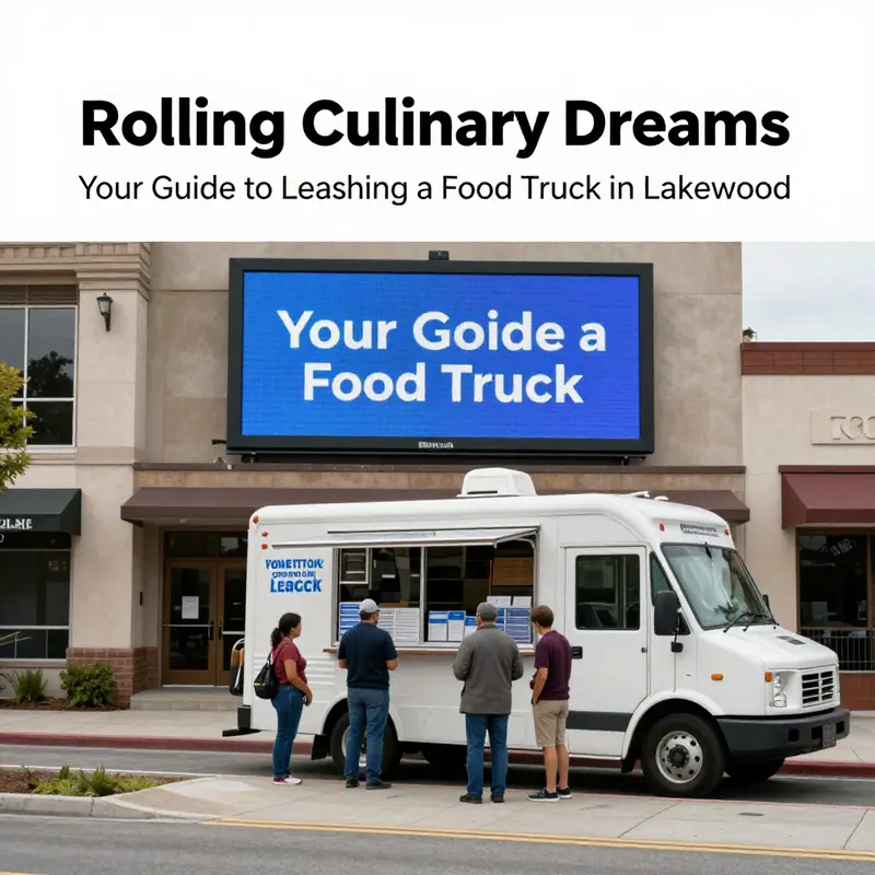 A lively outdoor setting showcasing a food truck available for direct leasing, attracting eager customers.