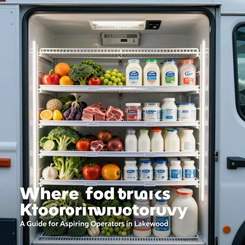 Organized refrigerated storage keeps perishable goods fresh in food trucks.