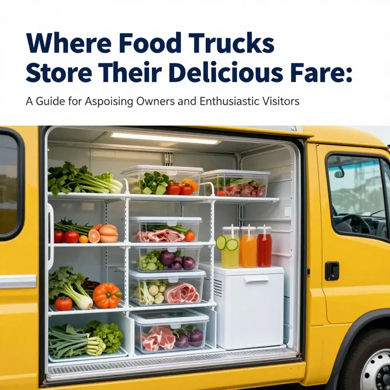 Fresh ingredients stored in the refrigeration units of a food truck ready for meal preparation.