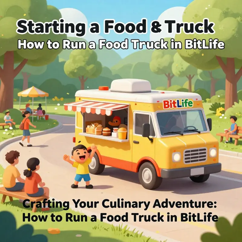 A BitLife character getting ready to launch their food truck, filled with enthusiasm.