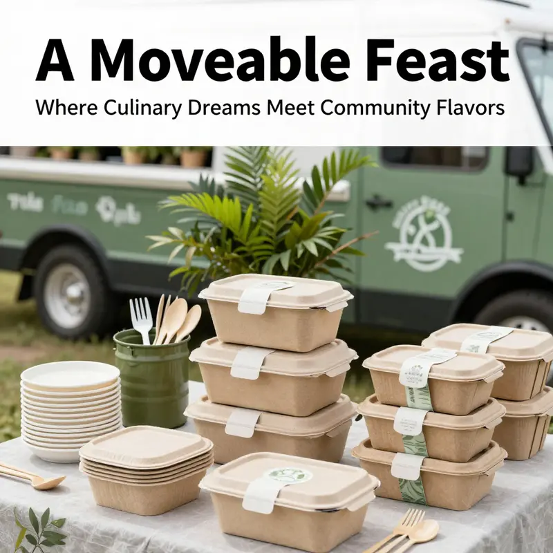 A Moveable Feast Food Truck serving the Lakewood community with fresh, colorful dishes.