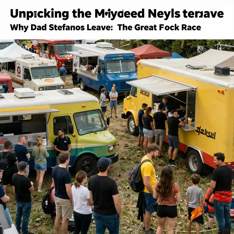 An empty food truck symbolizing the uncertainty surrounding Stefanos’s departure.