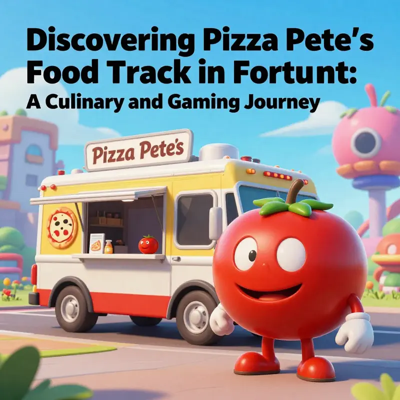 A map pinpointing the exact location of Pizza Pete’s Food Truck in Fortnite.