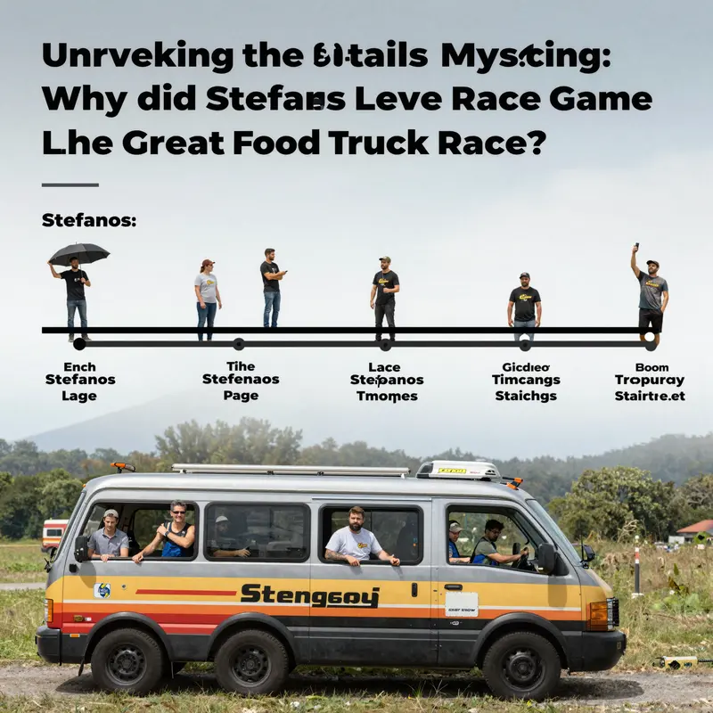 An empty food truck symbolizing the uncertainty surrounding Stefanos’s departure.