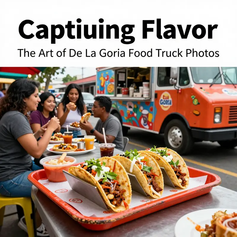 An engaging moment at De La Gloria Food Truck, showcasing mouthwatering tacos and the vibrant atmosphere of street food.