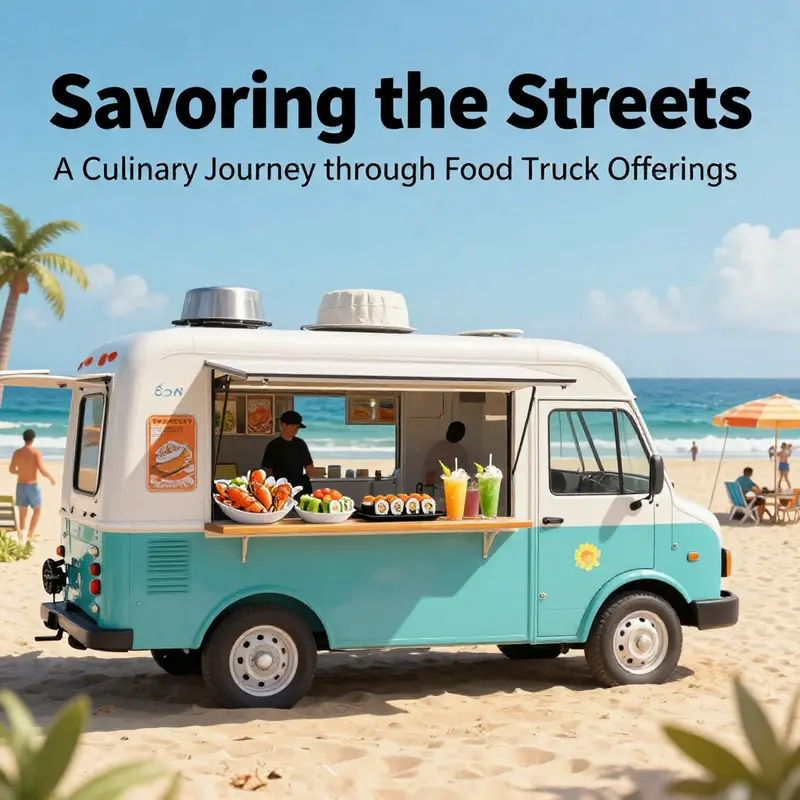 Beach and resort-style food trucks offering fresh and chilled delights.