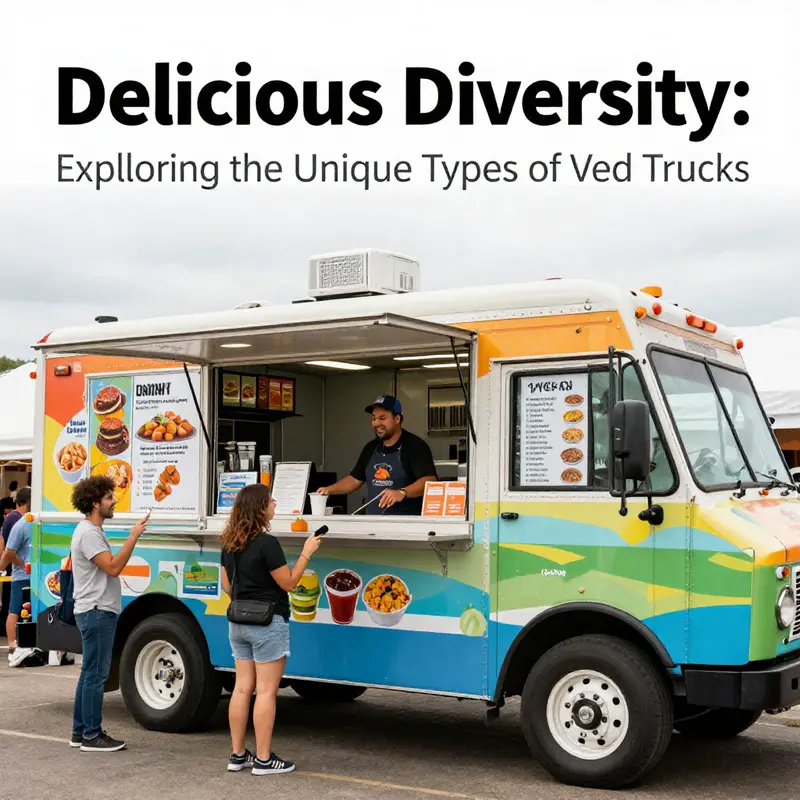 A box-style food truck busy serving a crowd, showcasing its versatility in menu offerings.