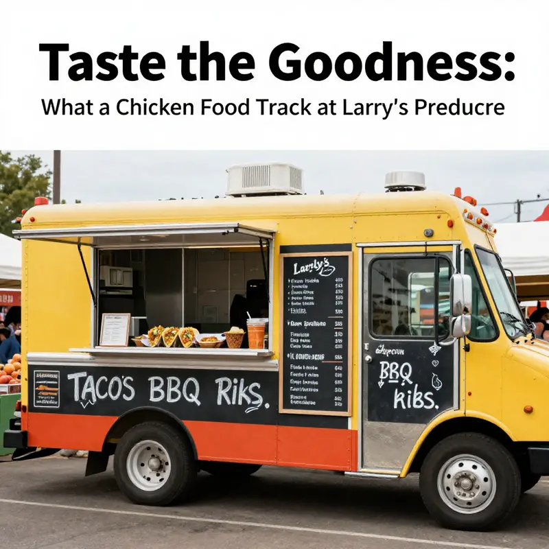 An overview of the inviting food truck offering a diverse menu at Larry’s Produce.
