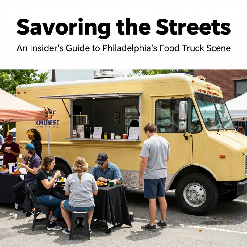 A vibrant range of food trucks serving diverse cuisines in Philadelphia, showcasing the city’s culinary offerings.