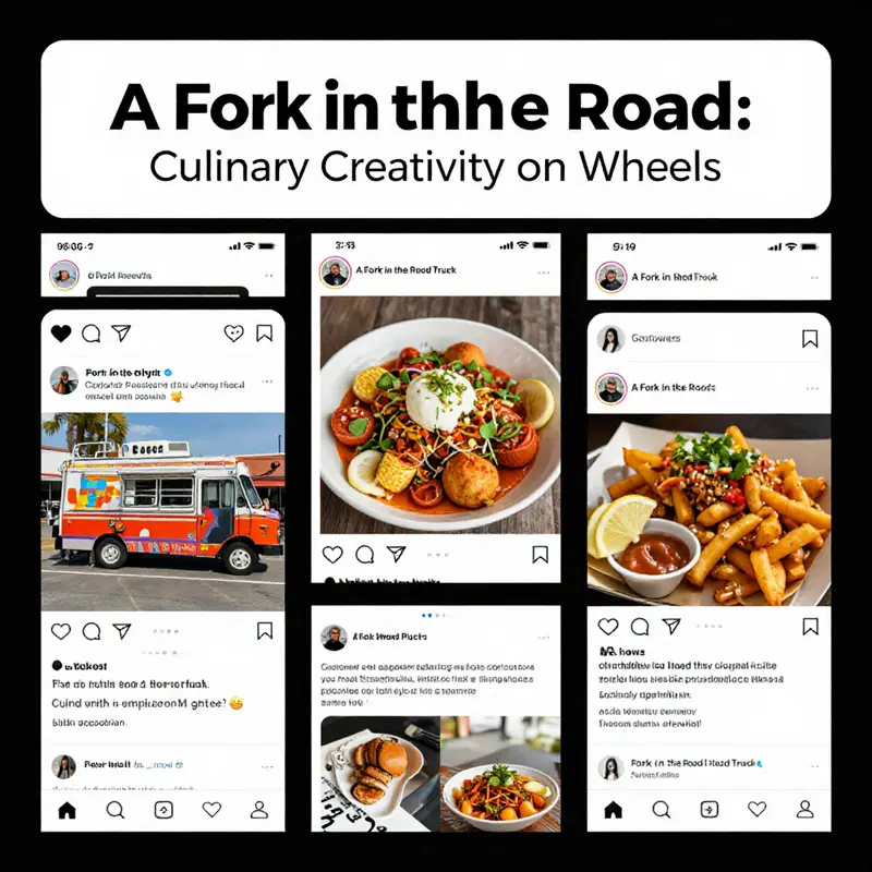 An enticing display of diverse dishes from A Fork in the Road Food Truck’s menu, highlighting the creativity behind their offerings.