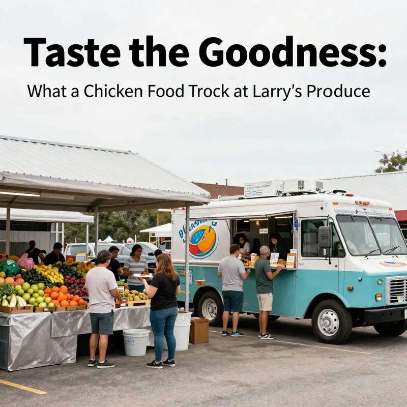 An overview of the inviting food truck offering a diverse menu at Larry’s Produce.