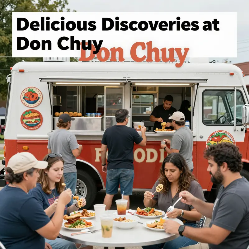 The lively atmosphere of Don Chuy Food Truck with customers enjoying quality Mexican street food.