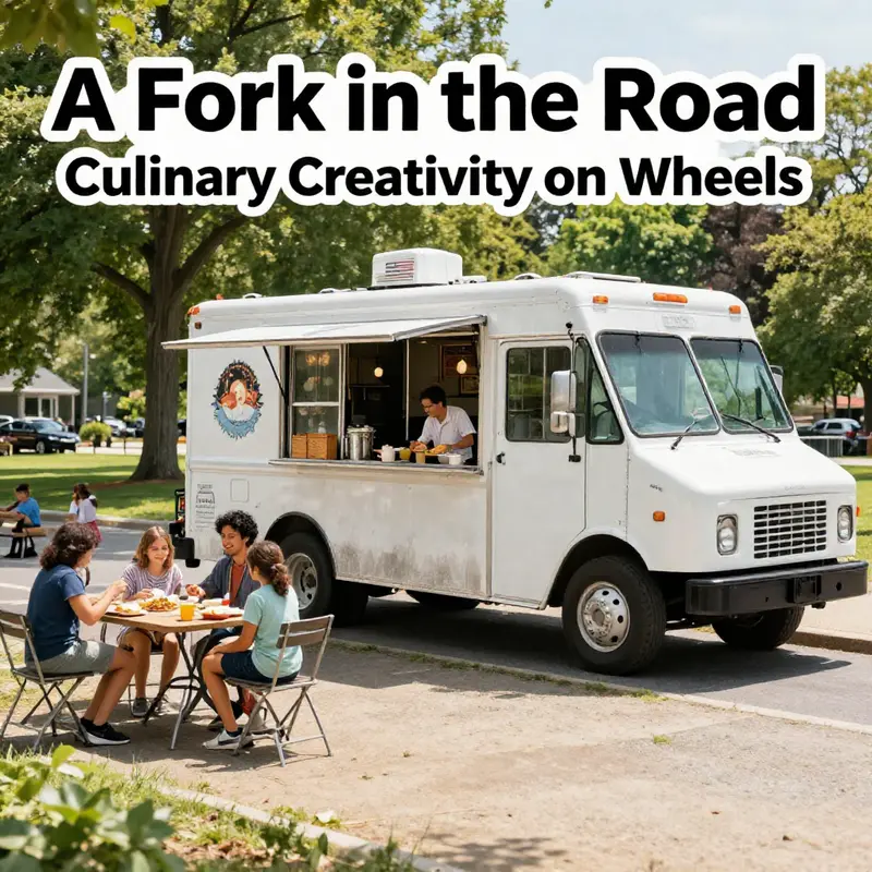 A Fork in the Road Food Truck in a lively park environment, showcasing its role in community dining and enjoyment.