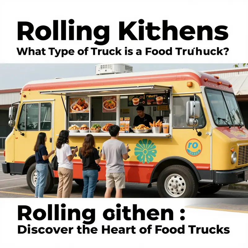 A bustling food truck showcasing its essential features and vibrant atmosphere.