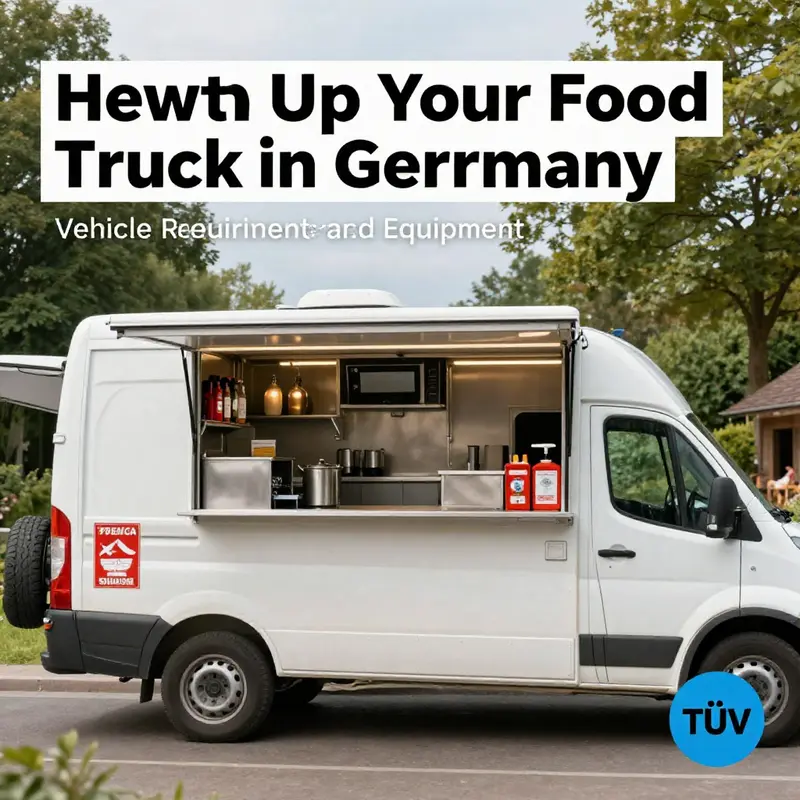 Aspiring food truck operators navigate their registration steps amidst a lively market scene.