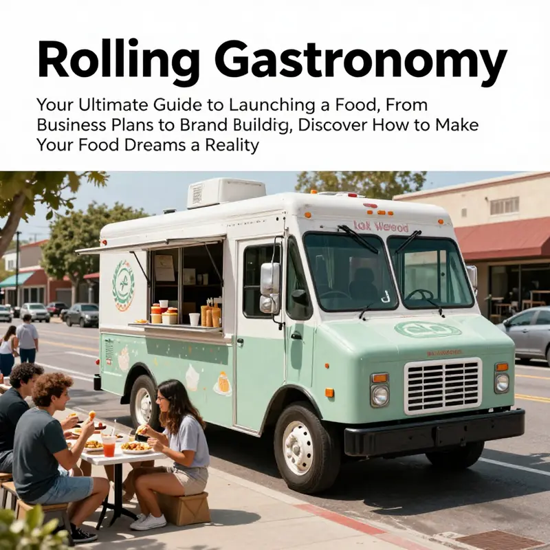 A vibrant food truck parked in Lakewood, filled with patrons enjoying their meals.