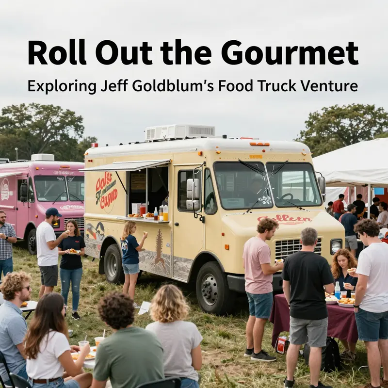 Overview of Jeff Goldblum’s food truck, showcasing its vibrant atmosphere and popularity.