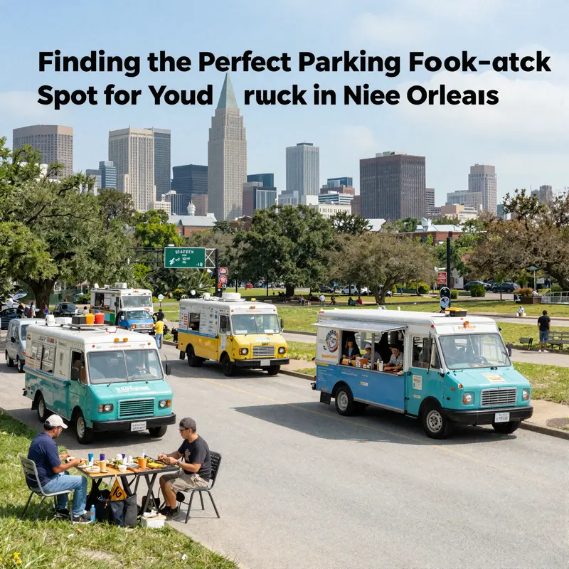 Modern infrastructure supporting vibrant food truck operations in New Orleans.