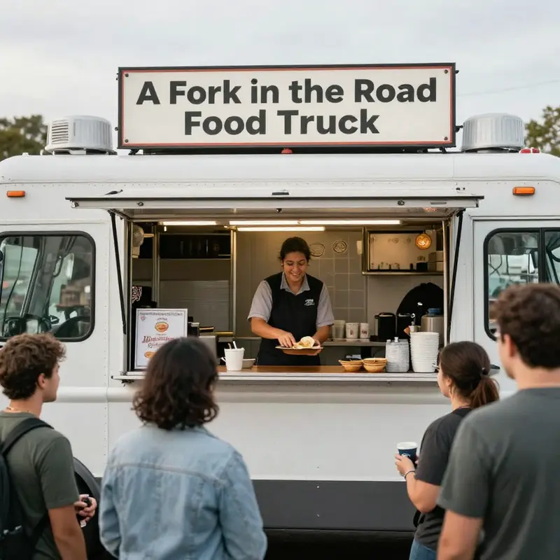 An enticing display of diverse dishes from A Fork in the Road Food Truck’s menu, highlighting the creativity behind their offerings.