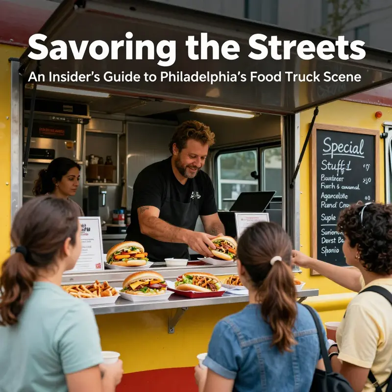 A vibrant range of food trucks serving diverse cuisines in Philadelphia, showcasing the city’s culinary offerings.