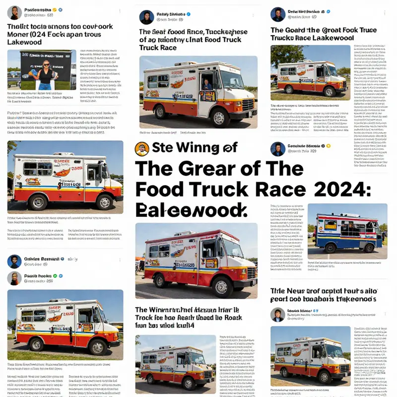 The vibrant celebration of the 2024 Great Food Truck Race winner amidst joyful crowds.