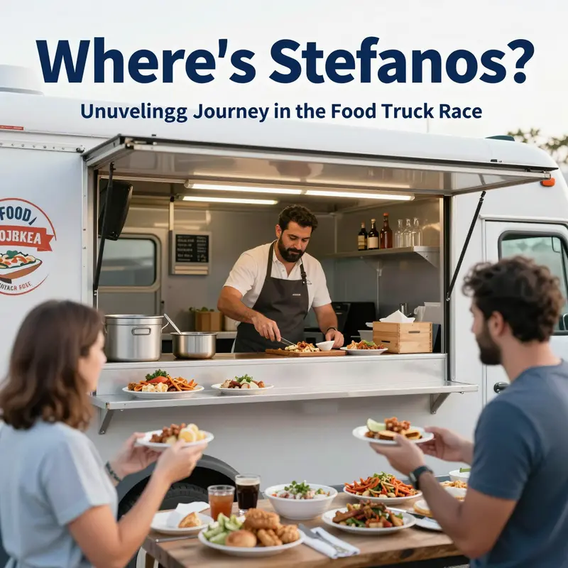Stefanos cooking his signature dish, captivating food lovers at his food truck.