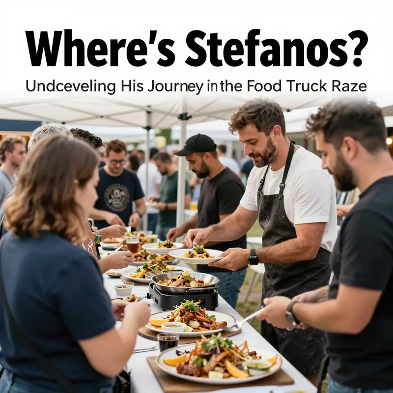 Stefanos cooking his signature dish, captivating food lovers at his food truck.