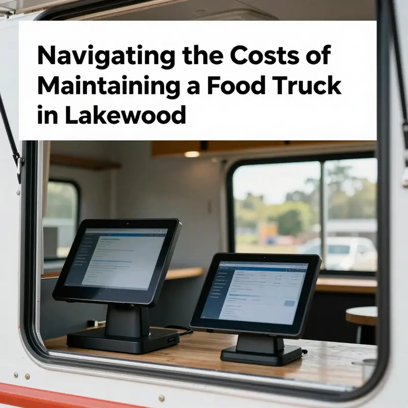 A food truck bustling with customers, symbolizing the monthly costs associated with running such a popular business.