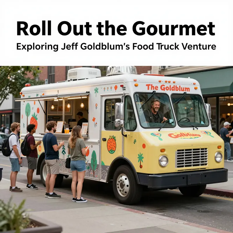 Overview of Jeff Goldblum’s food truck, showcasing its vibrant atmosphere and popularity.