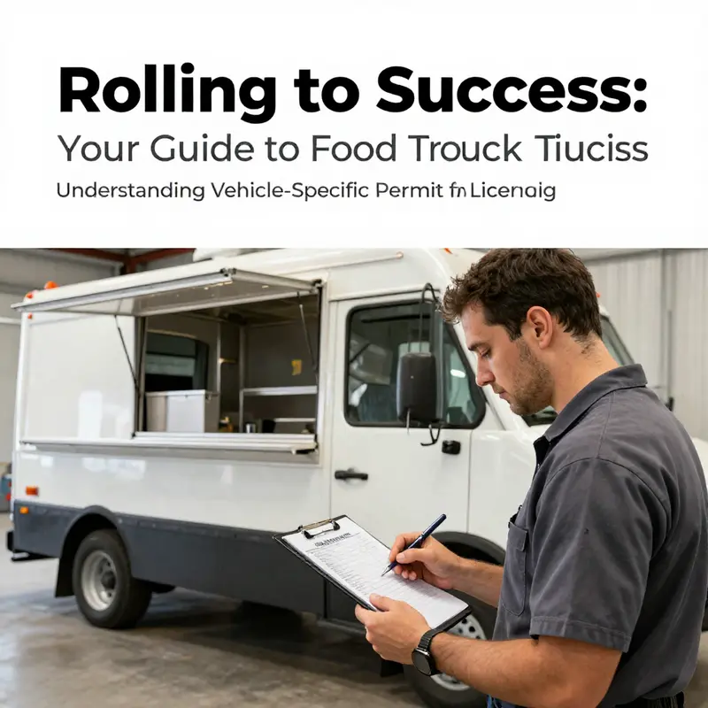 Food truck operators showcasing their business license while serving happy customers.
