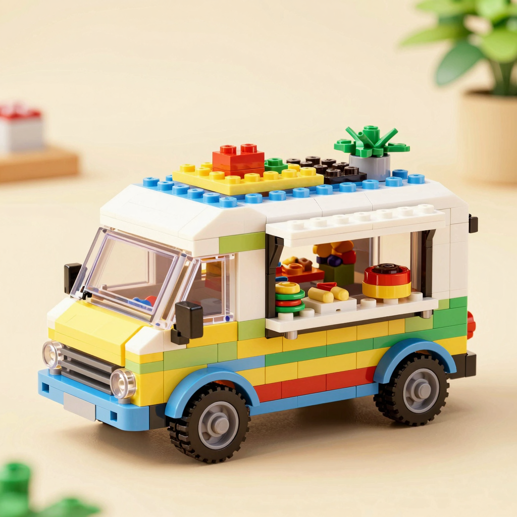 Colorful LEGO food truck