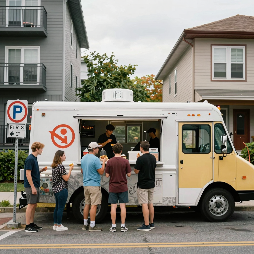 Food Truck in Residential Neighborhood